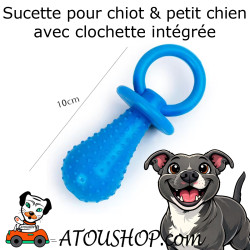 Jouet pour chiot et petit chien à mâcher – sucette en caoutchouc TPR bleu