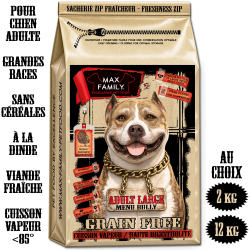 ADULTE LARGE "À la Dinde" _ Fresh Menu BULLY Adult Large - TURKEY - by MAX FAMILY Croquettes BULLY XL sans céréales