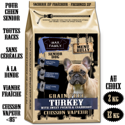 MENU Bully SENIOR Turkey - by MAX FAMILY - FRESH GRAIN FREE - Croquette sans céréales pour chien senior à la dinde