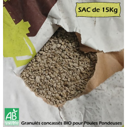 Miettes Cocottes BIO – Aliment complet pour poules pondeuses 15 kg