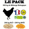 400kg Blé & Maïs BIO - GRAINS entiers BIO pour poule pondeuse et tous les animaux de la ferme