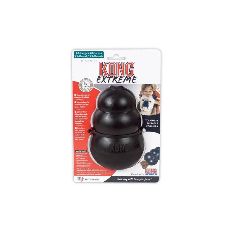 Jouet KONG Extrême "L" Noir - Taille L 10,5cm Jouet ultra-résistant pour chien
