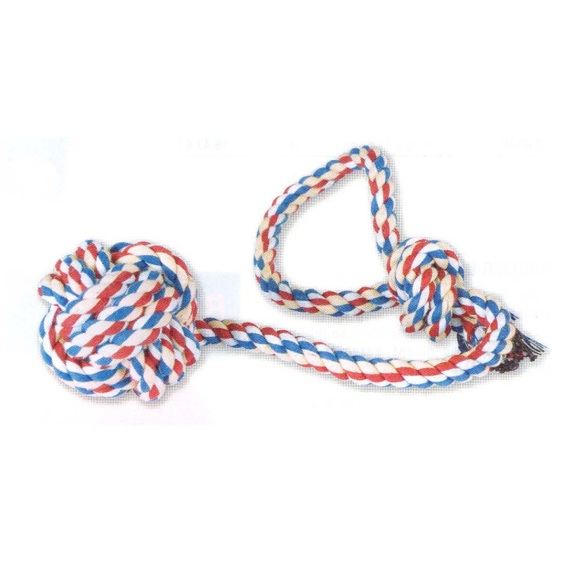 Balle de corde et sa corde couleur - Jouet idéal pour jouer avec son chien