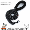 Laisse noire en corde épaisse 150cm pour chien
